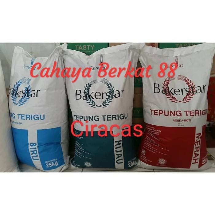 

Bettifer Tepung Terigu Bakerstar Hijau Biru Merah Protein Tinggi Roti Donut
