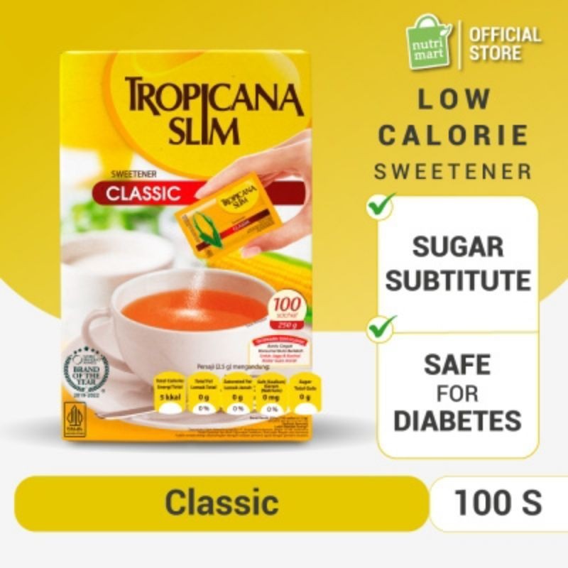 

Slim Sweetener Classic 100 Sachet - Pemanis Untuk Bantu Batasi Gula