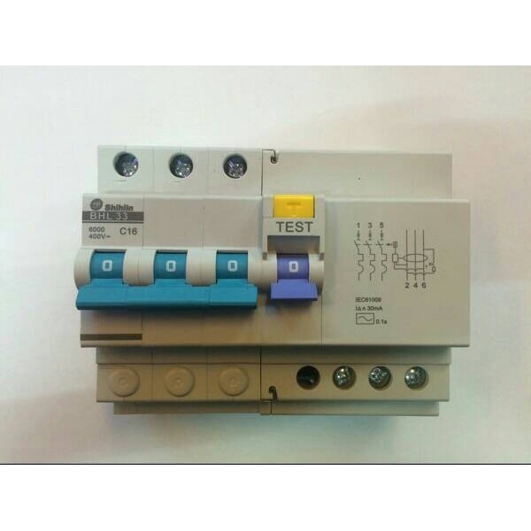 SHIHLIN RCBO BHL-33C/ELCB 3PHASE 6A-32A/ELCB +MCB 30MA SHIHLIN