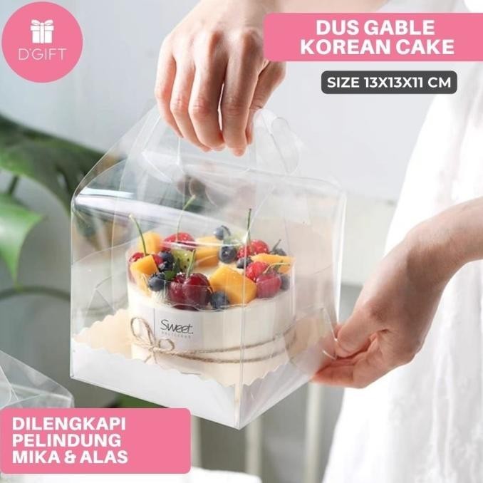 

[GROSIR] Dus Korean Cake Box Gable Mika Mini Box Mika Kue Transparan