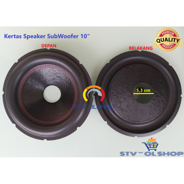 Kertas Speaker 10 Inch Subwoofer Import / Daun Speaker 10" Subwoofer