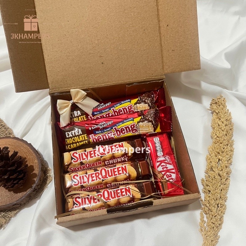 

X6V HAMPERS COKLAT CHUNKY HAMPERS COKLAT BENG BENG KITKAT SILVERQUEEN HAMPERS COKELAT VALENTINE