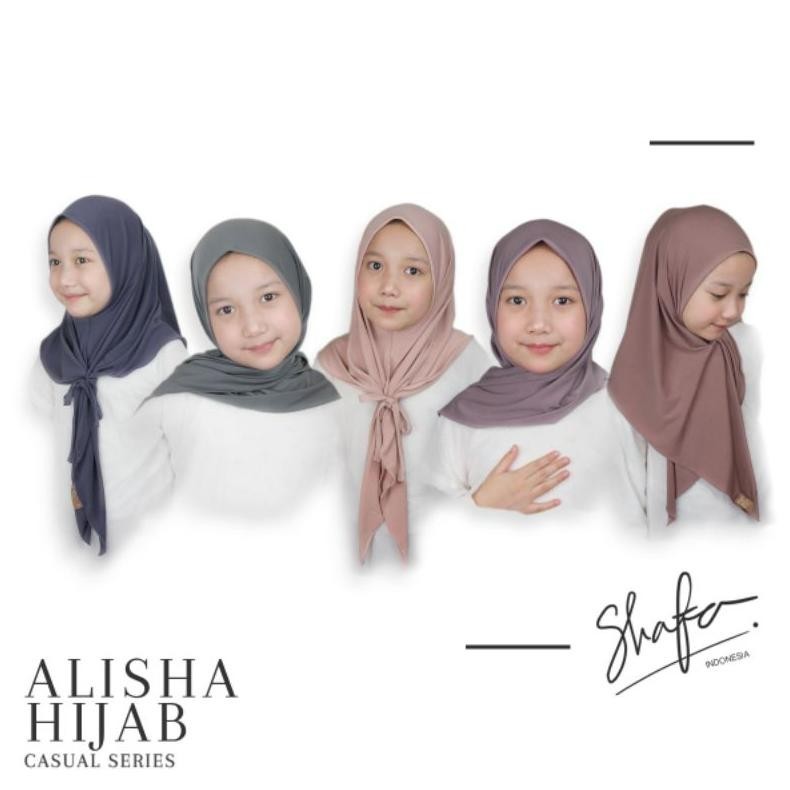 (Xdix-737) Hijab Anak Alisha Hijab Casual Series (Segitiga Instan) Size S-L Ocx