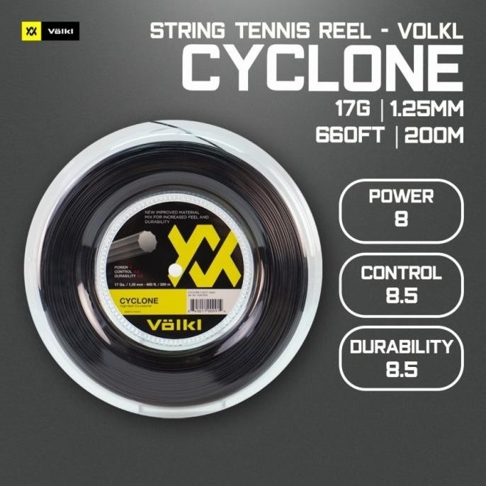 Senar Raket Tenis Tennis Volkl Cyclone Reels Black 17 G Terbaru