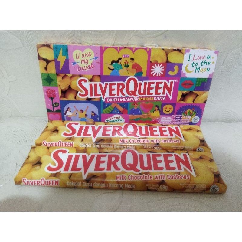 

B93 SILVERQUEEN EDISI VALENTINE 2 58 GRAM / SILVERQUEEN CASHEW EDISI VALENTINE / SILVER QUEEN EDISI