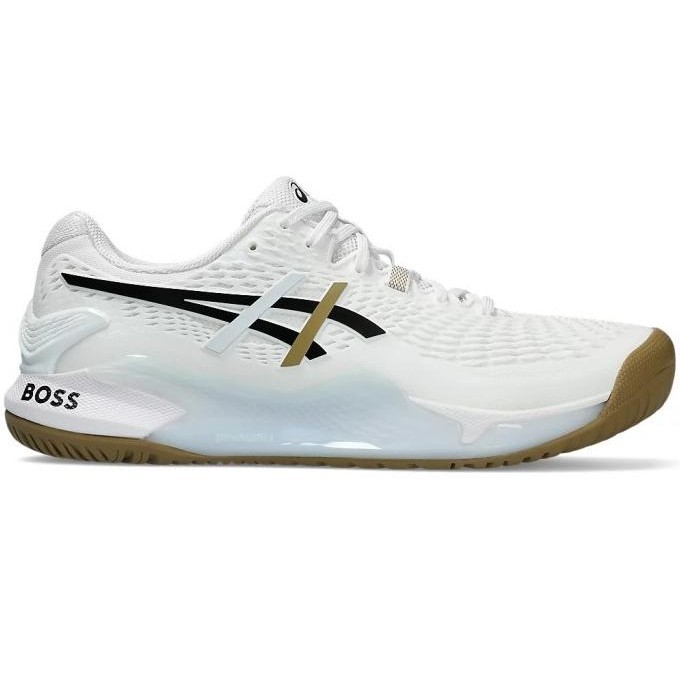 Sepatu Tenis Asics Gel Resolution 9 Hugo Boss White Black Tennis Shoes Terbaru