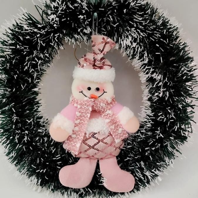 

New Boneka Santa Pink Murah Dekorasi Plush Toy Kado Natal Unik Snowman Berkualitas
