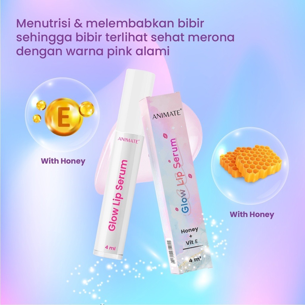 ANIMATE Glow Lips Serum Honey + Vit E 4ml
