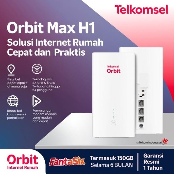 BARANG TERLARIS Telkomsel Orbit Max H1 Huawei B628 Modem Wifi 3G/4G Free 150GB
