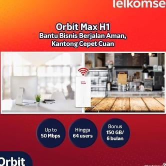 BARANG TERLARIS Telkomsel Orbit MAX H1 B628-350 Modem Wifi Router 4G FREE KP + Data