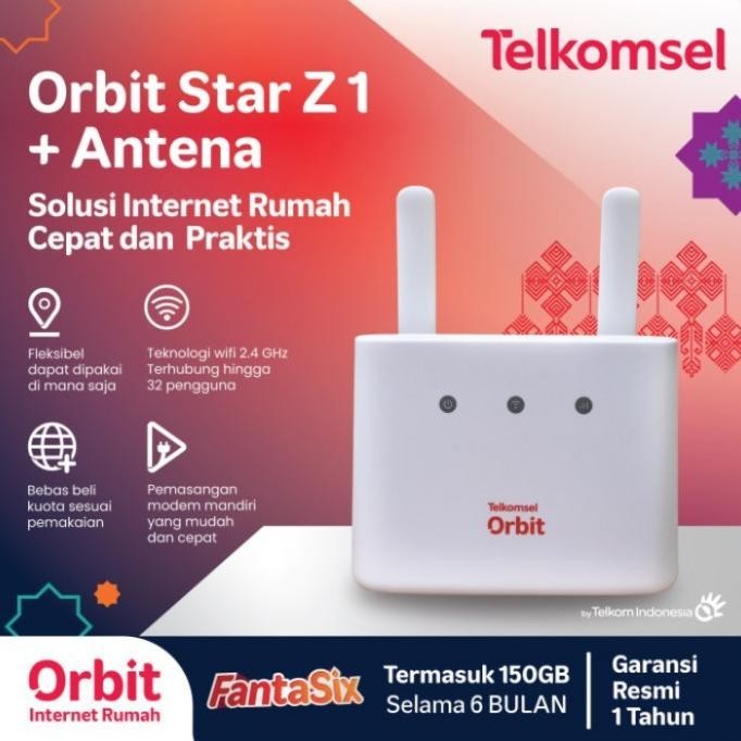 BARANG TERLARIS ZTE MF283N Telkomsel ORBIT Z1 Modem Wifi 4G High Speed+ 150GB + Antena