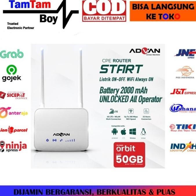 BARANG TERLARIS Router Wifi SIM Card 4G LTE Advan Start CPE Orbit Telkomsel Unlock