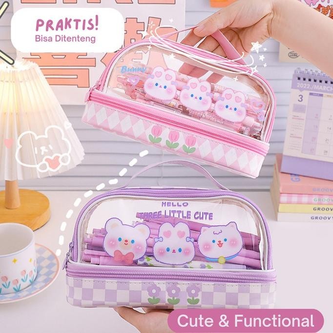 

Best - Mismi Abigail Pencil Case Kotak Pensil Sekolah Besar Dual - PC5A - Kuning