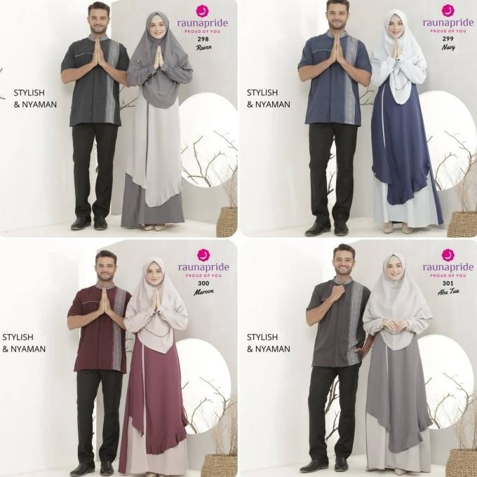 Best Seller Couple Gamis Rauna/ Koko / Rk - 298 / 299 / 300 / 301 / Fashion Muslim Berkualitas