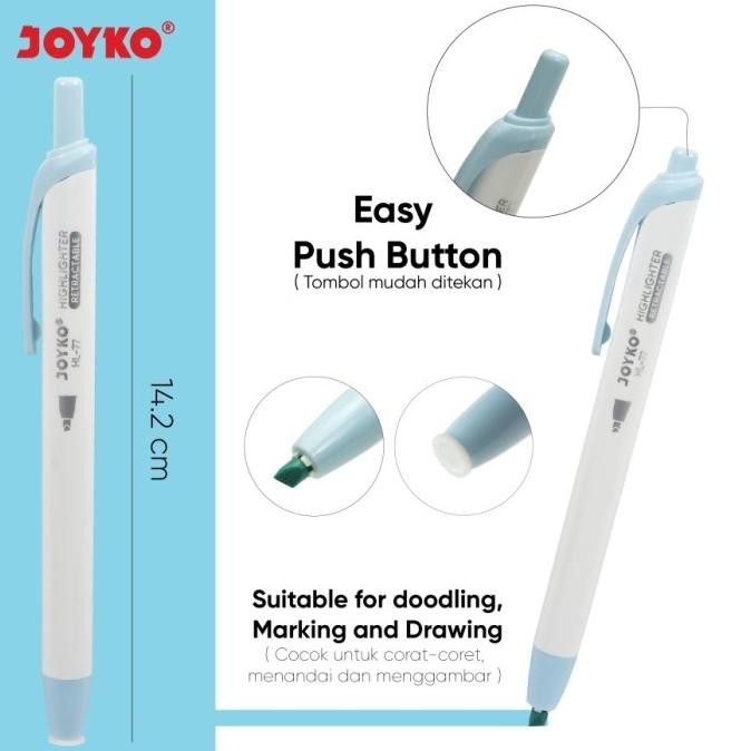

Trendy Highlighter Joyko HL-77-6 Penanda Berwarna Warna Pastel Color