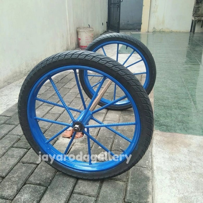 Roda Gerobak Ring 17 Sepasang Roda + Besi As