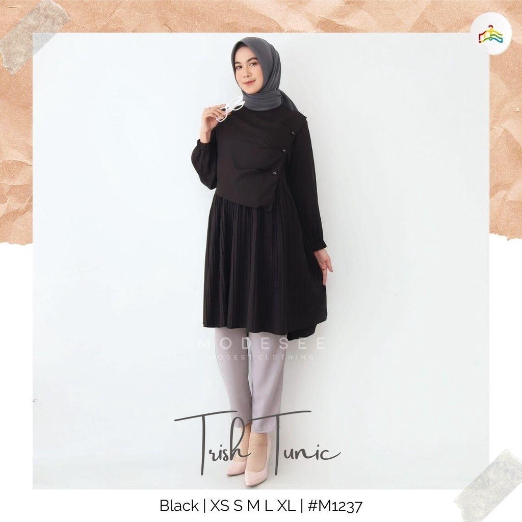 [EXCLUSIVE] NEW ARRIVALS MODESEE TUNIK PUTIH / TUNIK WANITA / TUNIK PLISKET / TUNIK BRANDED / TUNIK