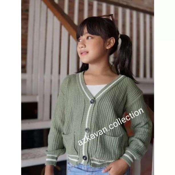 Cardigan Anak Rajut Umur 8-12 Tahun Halus