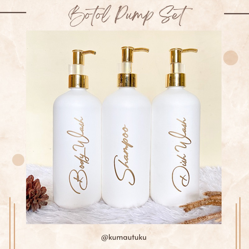 Botol Pump 500 mL / Botol Pump Aesthetic / Botol Sabun Cair / Botol Pump Refill
