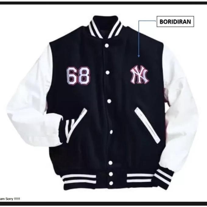 Jaket Baseball Ny Motif Bordir Original / Jaket Baseball Varsity Xavionxa