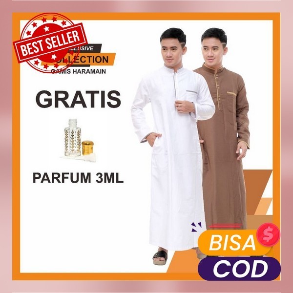 Koko Panjang Jubah Cowok Terbaru 2024 Import Modern Kokoh Lak Jubah Pria Putih Polos Gamis Pria Juba