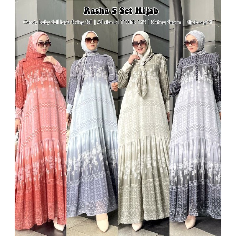 Rasha 5 Set Hijab /pusat gamis/ fashion muslim