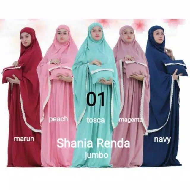 COD Mukena polos warna renda jumbo / mukena polos renda / mukena dewasa
