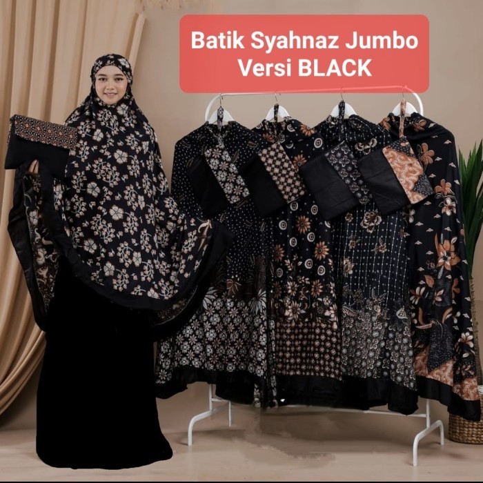 COD Mukena BATIK SYAHNAZ Jumbo Versi BLACK