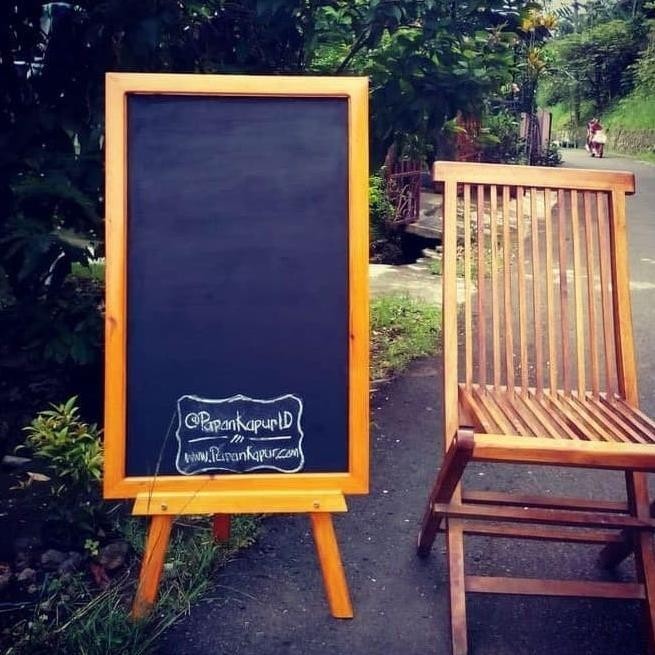 

Promo- Papan Tulis Kapur Blackboard Menu Cafe + Stand 1 Side 50 X 80