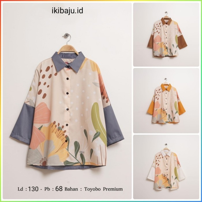 Kemeja Blus Wanita Jumbo Oversize Muslim Toyobo Ld 130 By Ameela.Kl