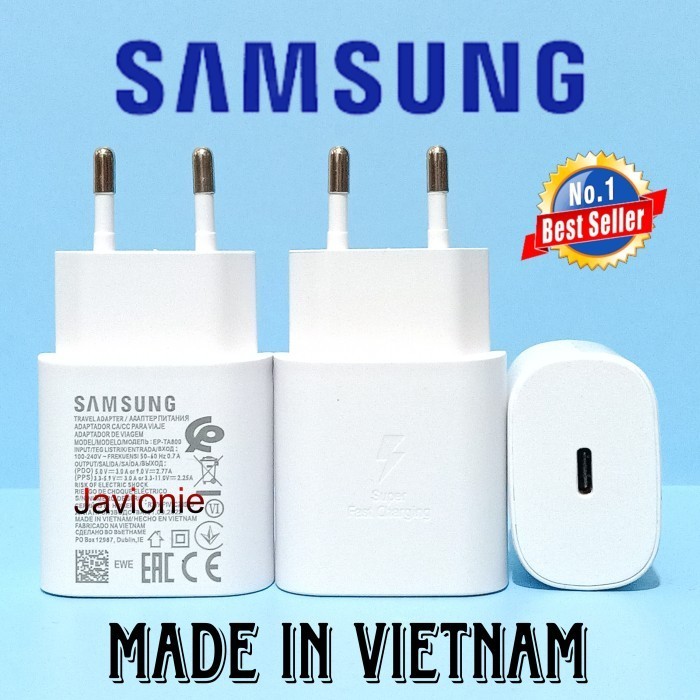 Adaptor Kepala Charger Casan Samsung A14 5G ORI Fast Charging TYPE C