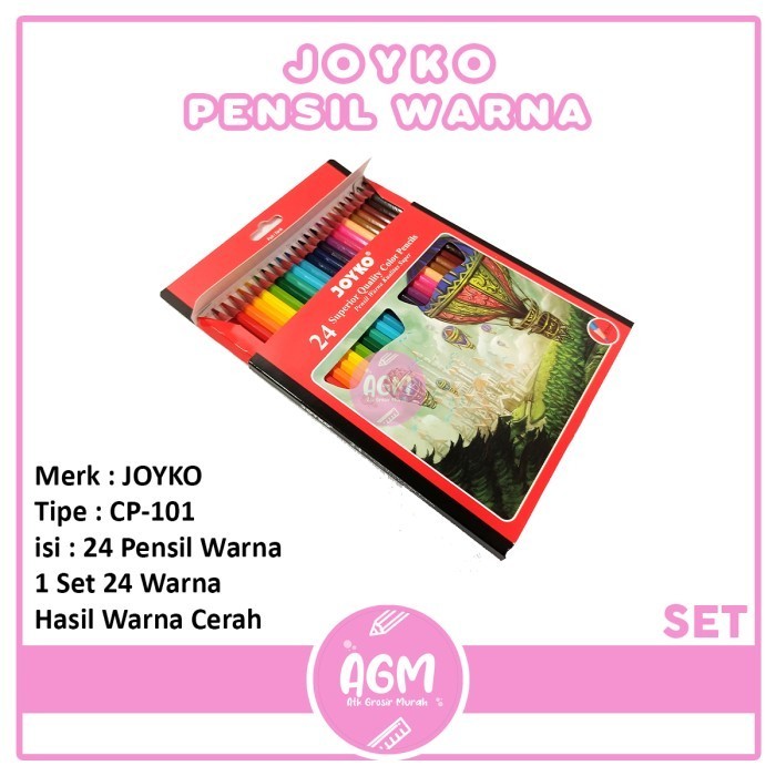 

Unik Joyko - Pensil Warna Cp-101 24 Color - Set Trendi