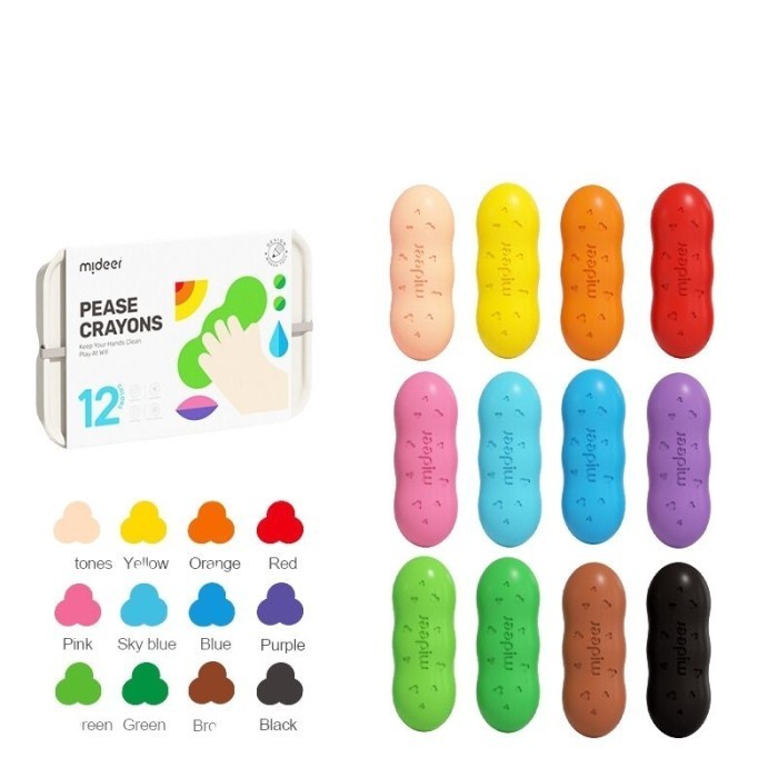 

Cantik Mideer Peas Crayons 12 Colors - Krayon Mewarnai Anak Bayi Bagus