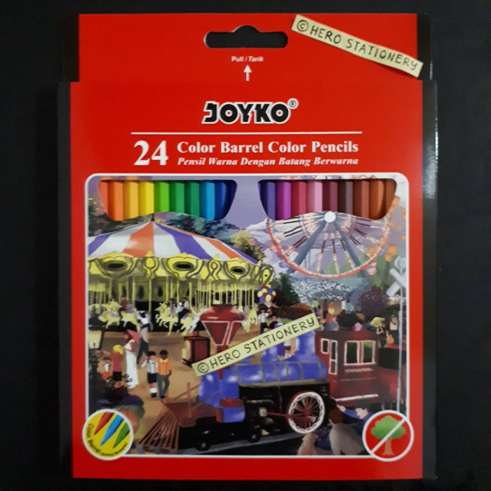 

Unik Pensil Warna Color Barrel Joyko 24 Warna Hemat
