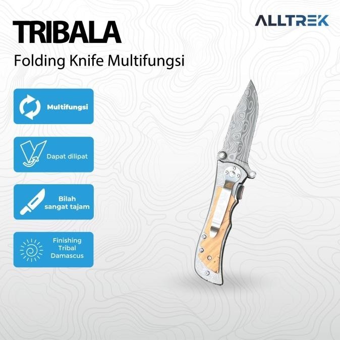 ALLTREK Pisau Lipat Camping TRIBAL A Survival Folding Knife
