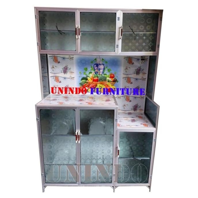Rak Piring Lemari Dapur Keramik Aluminium 3 Pintu Xavanca