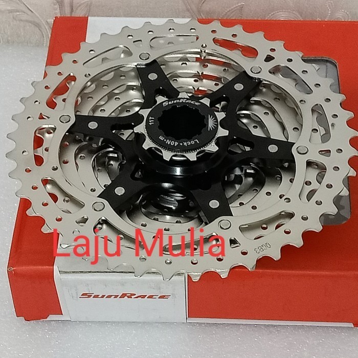 Fwl Sprocket Sunrace 10 Speed 11-42T Metalic Silver Made In Taiwa