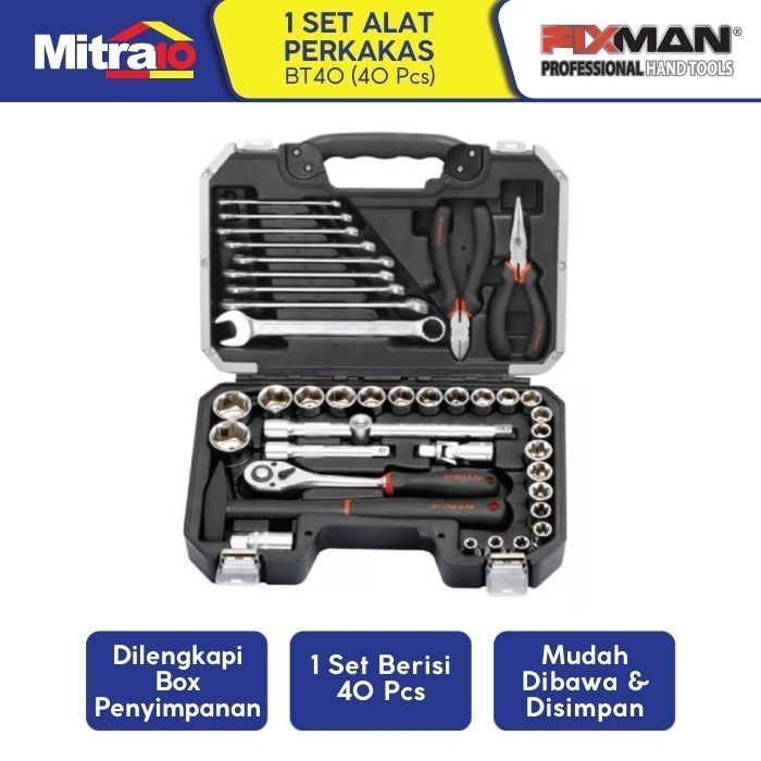 Fixman Bt40 40-Pc 1/2 Dr. Socket Tool Set New Box