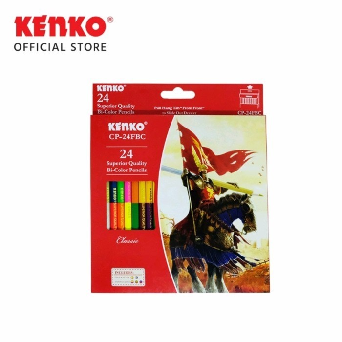 

Jualan Kenko Pensil Warna Bi-Color Colour Pencil 24 48 Dua Sisi Incl 6 Neon Hot Sale