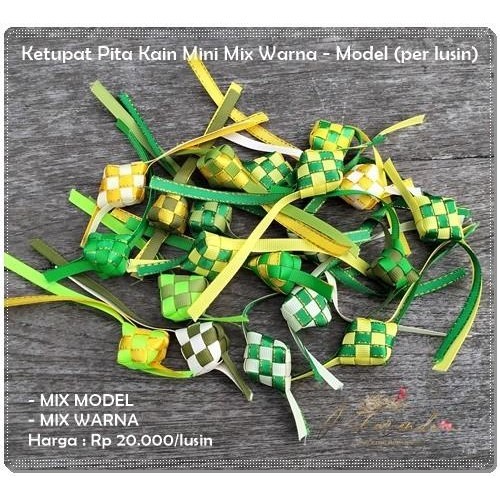 

Alb-119 : Ketupat Pita Kain Mini Mix Warna (Per Lusin) 004