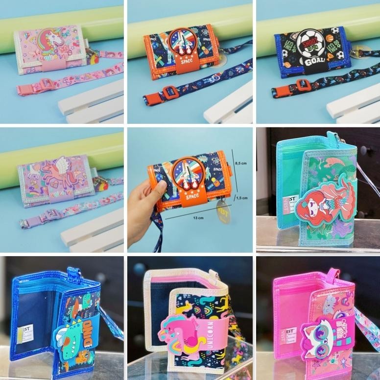 Populer Vest Wallet Dompet Mini Anak Lanyard/Dompet Lipat 2 Atau 3 Anak Tali Panjang U2064/U2062 New