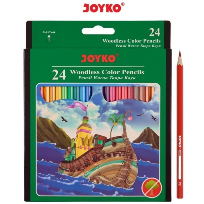 

Gaya Pensil Warna Panjang Joyko / Color Pencil 24 Warna Cp 104 Terbatas