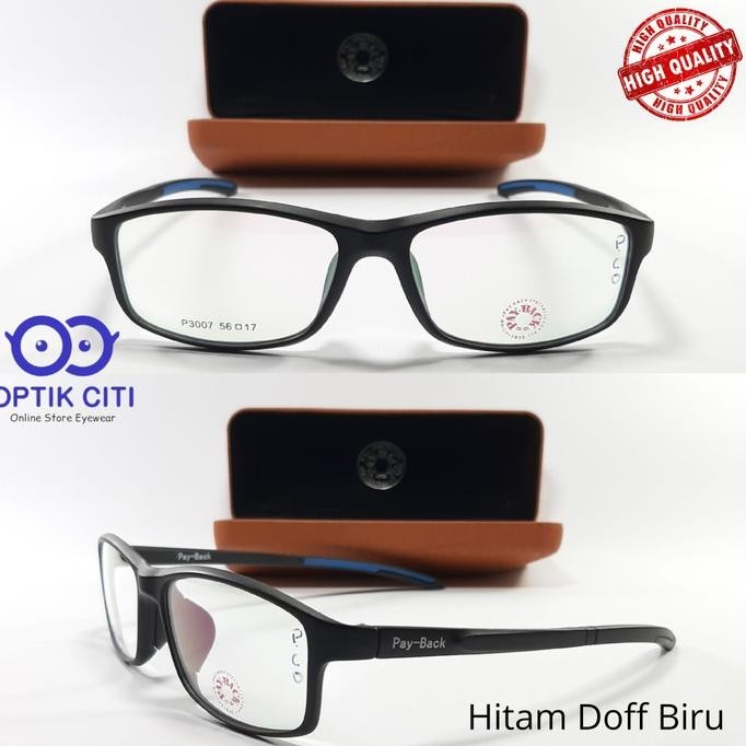 Frame Kacamata Pria Payback P3007 Sporty Gratis Lensa Anti Radiasi Terbaik