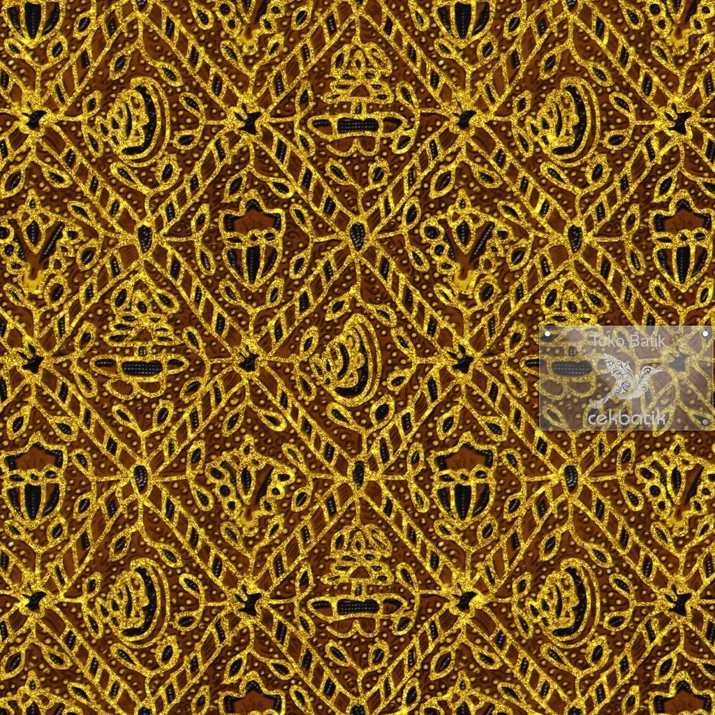 kain batik - Jarik Prada Motif Cap Sidomukti Tulis Mas / Gold Khusus Pengantin ( Coklat Emas Bling b