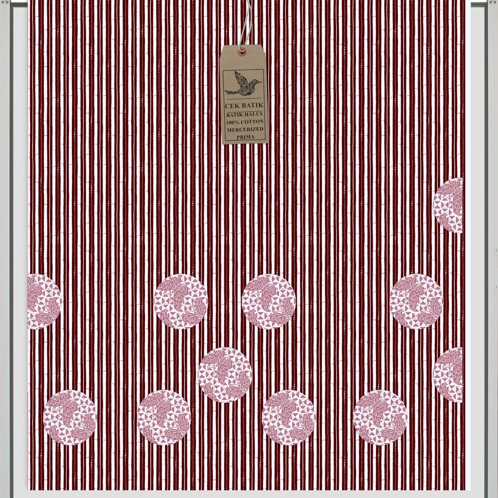 kain batik - Motif Batik Liris Piringan Kupu (Marun)