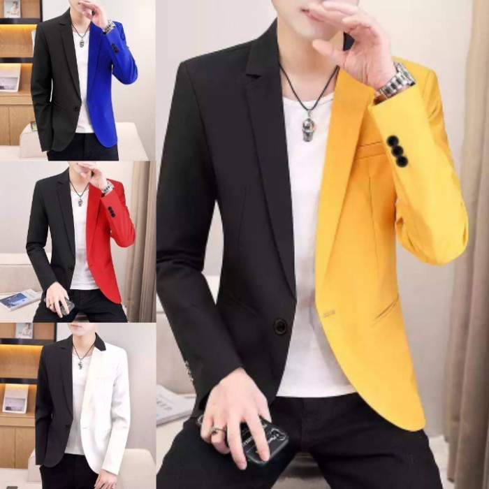 Blazer Kombinasi Kekinian Baju Jas Pria Ern Men Warna Warni Cowok