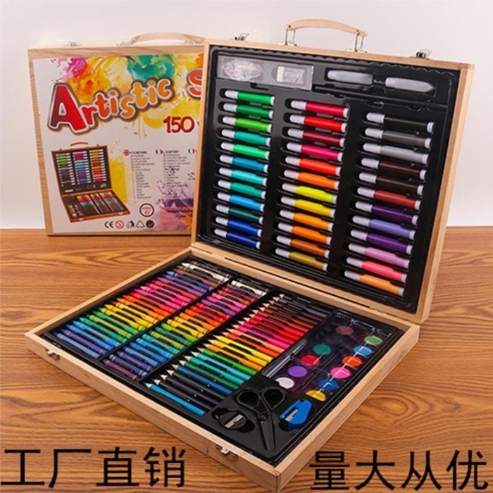 

Terlaris Crayon Set 150 Pcs Koper Bahan Kayu /Alat Lukis Crayon / Pensil Warna Hemat