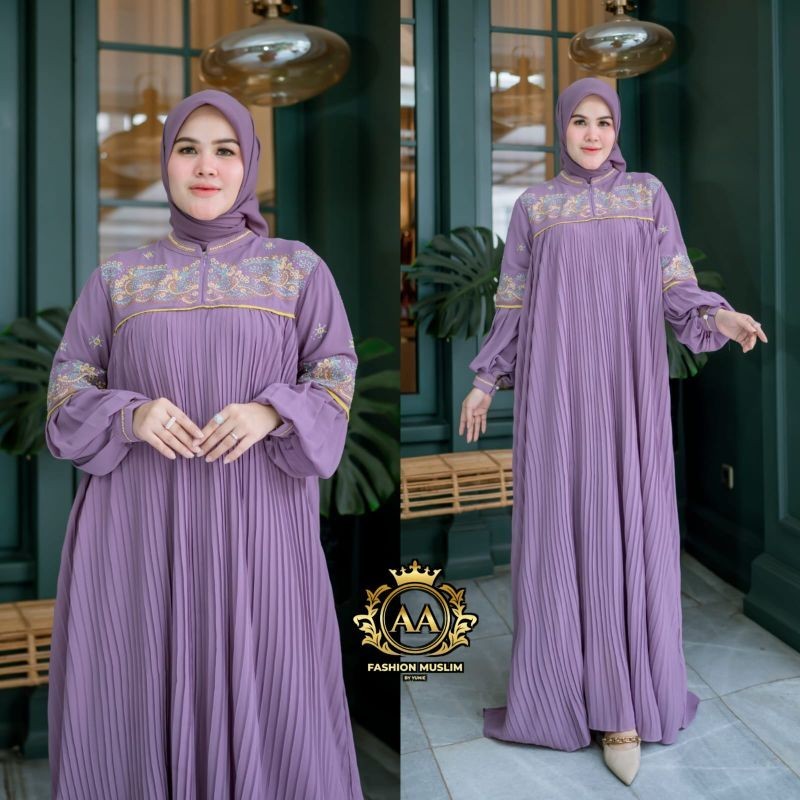 GAMIS CERUTY BABYDOLL AQILA DRESS FIRSKET EMBROIDERY SWAROSKI (TA)