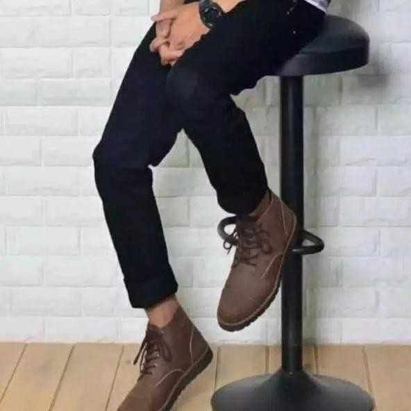 Celana Chino Panjang Pria Slimfit Coklat Tua / Hijau Army