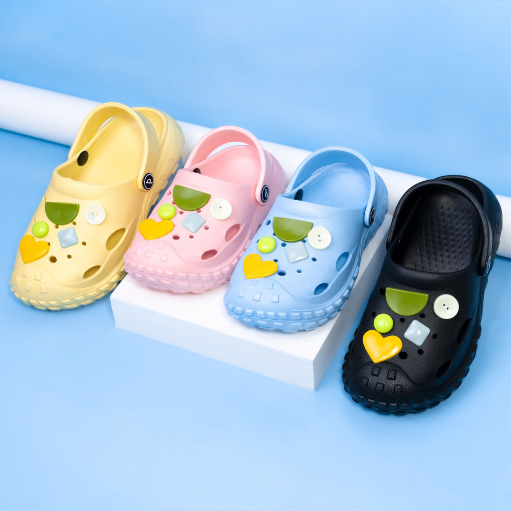 	 LEVELING 3057B - Sandal Baim Anak Sendal Crocs Jibbits Lucu Terbaru Bahan Karet Kekinian Anti Slip	